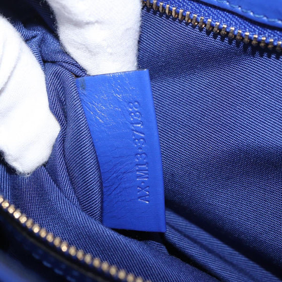 BVLGARI Isabella Rossellini Shoulder Bag Leather Blue Gold Auth BA12091A