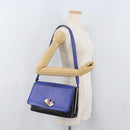 BVLGARI Isabella Rossellini Shoulder Bag Leather Blue Gold Auth BA12091A-26