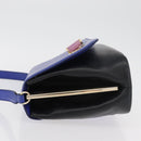 BVLGARI Isabella Rossellini Shoulder Bag Leather Blue Gold Auth BA12091A-4