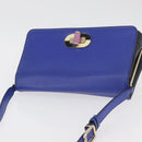 BVLGARI Isabella Rossellini Shoulder Bag Leather Blue Gold Auth BA12091A-6