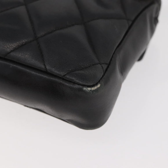 CHANEL Matelassé Chain Gürteltasche Lammleder Schwarz Gold CC Auth BA12100