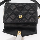 CHANEL Matelassé Chain Gürteltasche Lammleder Schwarz Gold CC Auth BA12100-10