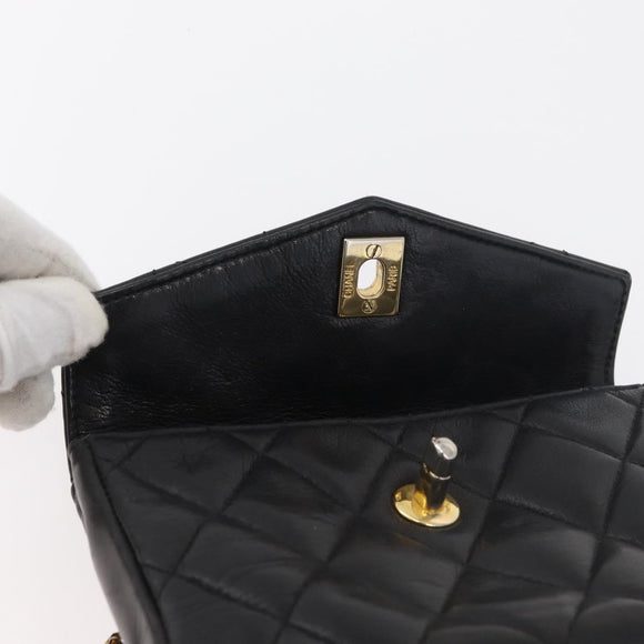 CHANEL Matelassé Chain Gürteltasche Lammleder Schwarz Gold CC Auth BA12100
