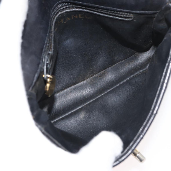 CHANEL Matelassé Chain Gürteltasche Lammleder Schwarz Gold CC Auth BA12100