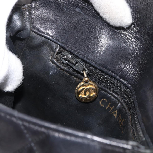 CHANEL Matelassé Chain Gürteltasche Lammleder Schwarz Gold CC Auth BA12100