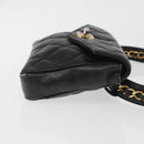 CHANEL Matelassé Chain Gürteltasche Lammleder Schwarz Gold CC Auth BA12100-3