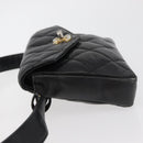 CHANEL Matelassé Chain Gürteltasche Lammleder Schwarz Gold CC Auth BA12100-4