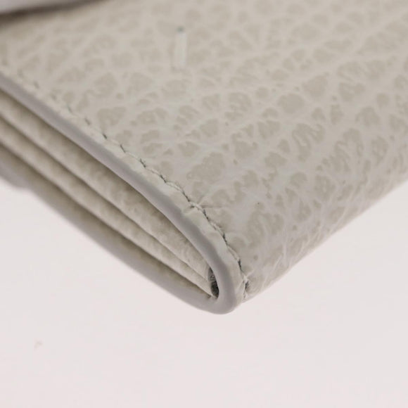 Maison Margiela Compact Wallet Leather White Silver Auth BA12101A