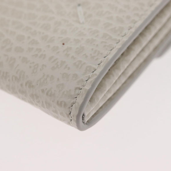 Maison Margiela Compact Wallet Leather White Silver Auth BA12101A