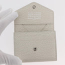 Maison Margiela Compact Wallet Leather White Silver Auth BA12101A-8