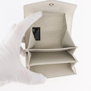 Maison Margiela Compact Wallet Leather White Silver Auth BA12101A-9