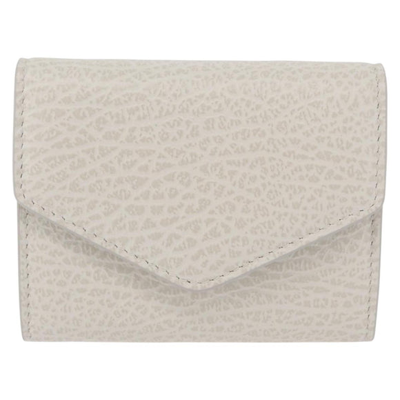 Maison Margiela Compact Wallet Leather White Silver Auth BA12101A