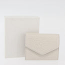 Maison Margiela Compact Wallet Leather White Silver Auth BA12101A-12