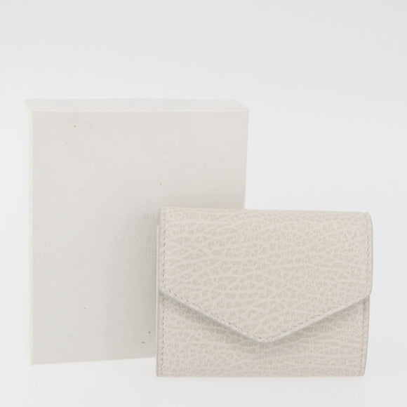 Maison Margiela Compact Wallet Leather White Silver Auth BA12101A