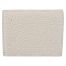 Maison Margiela Compact Wallet Leather White Silver Auth BA12101A-2