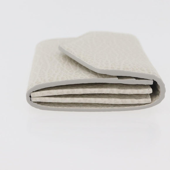 Maison Margiela Compact Wallet Leather White Silver Auth BA12101A