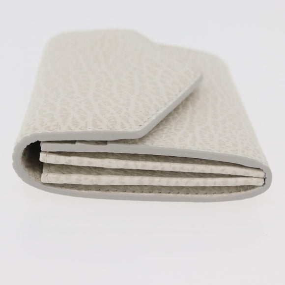 Maison Margiela Compact Wallet Leather White Silver Auth BA12101A