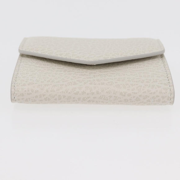 Maison Margiela Compact Wallet Leather White Silver Auth BA12101A