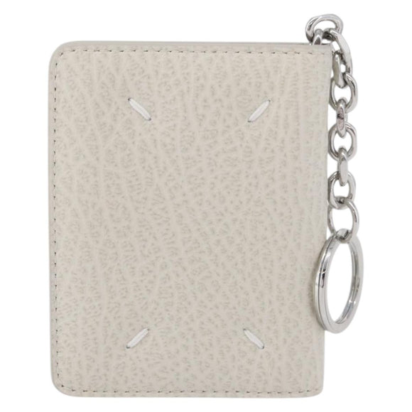 Maison Margiela Card Key Case Leather White Auth BA12102A