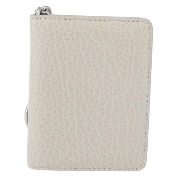 Maison Margiela Card Key Case Leather White Auth BA12102A