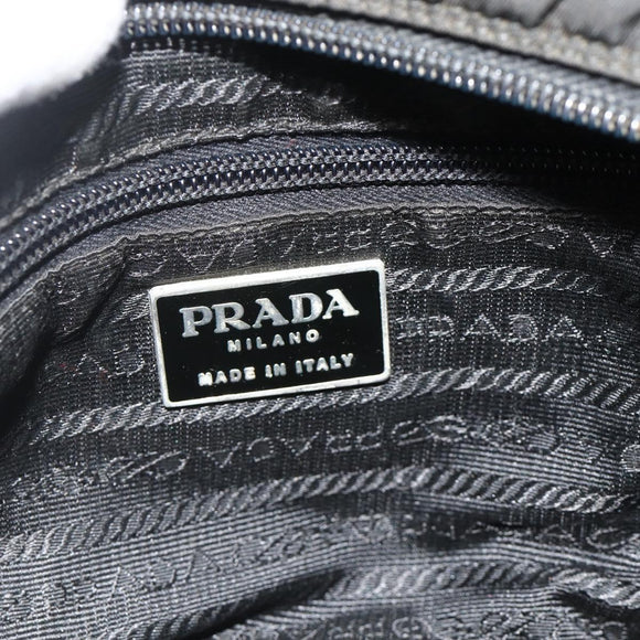 PRADA Shoulder Bag Nylon Black Silver Auth BA12104