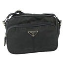 PRADA Shoulder Bag Nylon Black Silver Auth BA12104-13