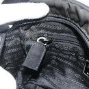 PRADA Shoulder Bag Nylon Black Silver Auth BA12104-21