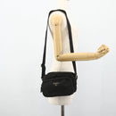 PRADA Shoulder Bag Nylon Black Silver Auth BA12104-24