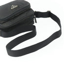 PRADA Shoulder Bag Nylon Black Silver Auth BA12104-7
