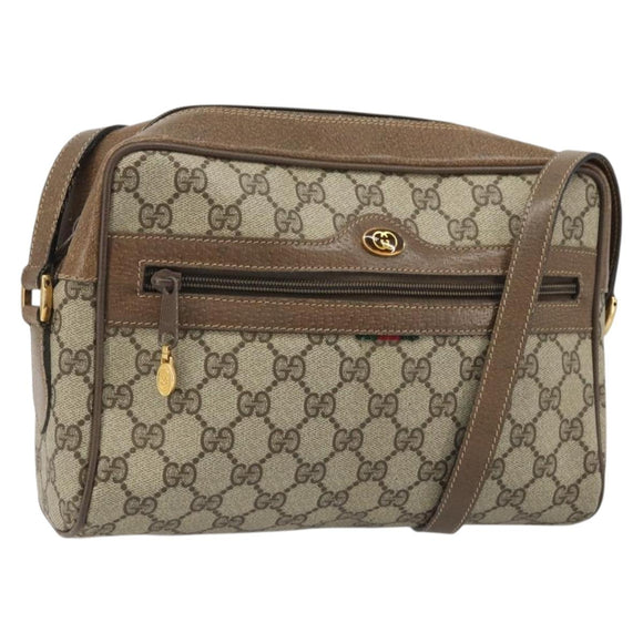 GUCCI GG Supreme Shoulder Bag PVC Beige Gold 24 02 005 Auth BA12105
