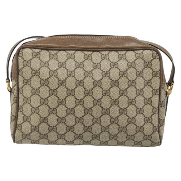 GUCCI GG Supreme Shoulder Bag PVC Beige Gold 24 02 005 Auth BA12105