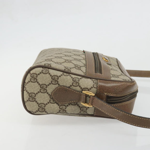 GUCCI GG Supreme Shoulder Bag PVC Beige Gold 24 02 005 Auth BA12105