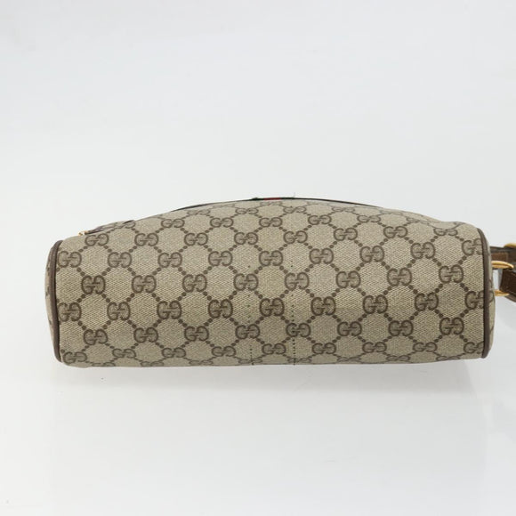 GUCCI GG Supreme Shoulder Bag PVC Beige Gold 24 02 005 Auth BA12105