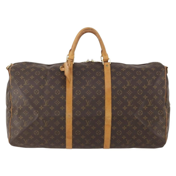 LOUIS VUITTON Monogram Keepall Bandouliere 60 Boston Bag M41412 LV Auth BA12107