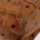 MCM Vicetos Logogram Tote Bag PVC Leather Brown Gold Auth BA12112-12