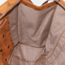 MCM Vicetos Logogram Tote Bag PVC Leather Brown Gold Auth BA12112-18