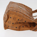 MCM Vicetos Logogram Tote Bag PVC Leather Brown Gold Auth BA12112-4