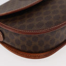 CELINE Macadam Canvas Shoulder Bag PVC Leather Brown Gold Auth BA12117-14