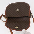 CELINE Macadam Canvas Shoulder Bag PVC Leather Brown Gold Auth BA12117-19
