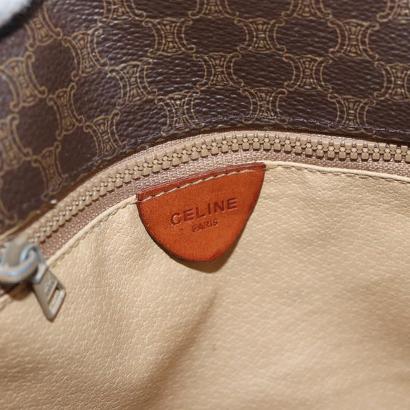 CELINE Macadam Canvas Shoulder Bag PVC Leather Brown Gold Auth BA12117
