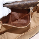 CELINE Macadam Canvas Shoulder Bag PVC Leather Brown Gold Auth BA12117-11