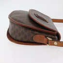 CELINE Macadam Canvas Shoulder Bag PVC Leather Brown Gold Auth BA12117-3