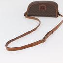CELINE Macadam Canvas Shoulder Bag PVC Leather Brown Gold Auth BA12117-7