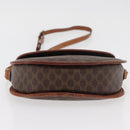 CELINE Macadam Canvas Shoulder Bag PVC Leather Brown Gold Auth BA12117-5