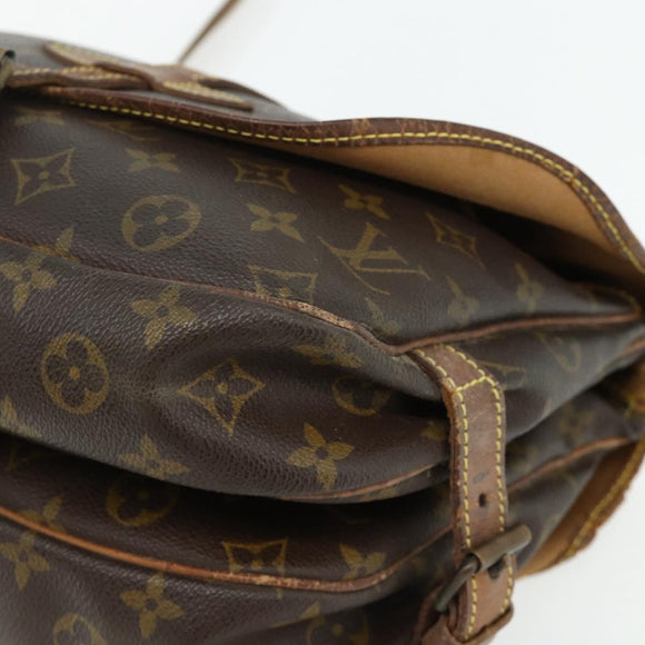 LOUIS VUITTON Monogram Saumur 30 Shoulder Bag M42256 LV Auth BA12118