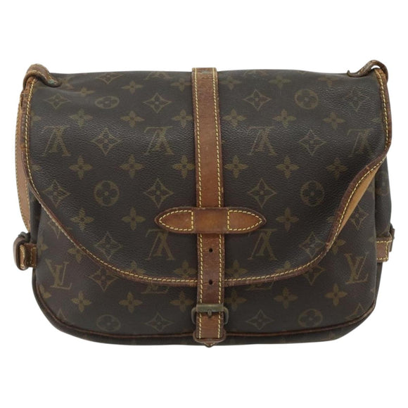 LOUIS VUITTON Monogram Saumur 30 Shoulder Bag M42256 LV Auth BA12118