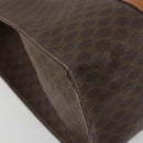 CELINE Macadam Canvas Tote Bag PVC Leather Brown Gold Auth BA12120-14