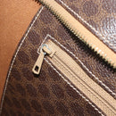 CELINE Macadam Canvas Tote Bag PVC Leather Brown Gold Auth BA12120-21