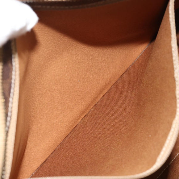 CELINE Macadam Canvas Tote Bag PVC Leather Brown Gold Auth BA12120