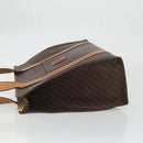 CELINE Macadam Canvas Tote Bag PVC Leather Brown Gold Auth BA12120-4